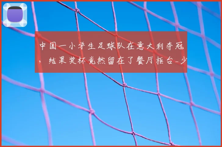 中国一小学生足球队在意大利夺冠，结果奖杯竟然留在了餐厅柜台_少年_赛场_青训